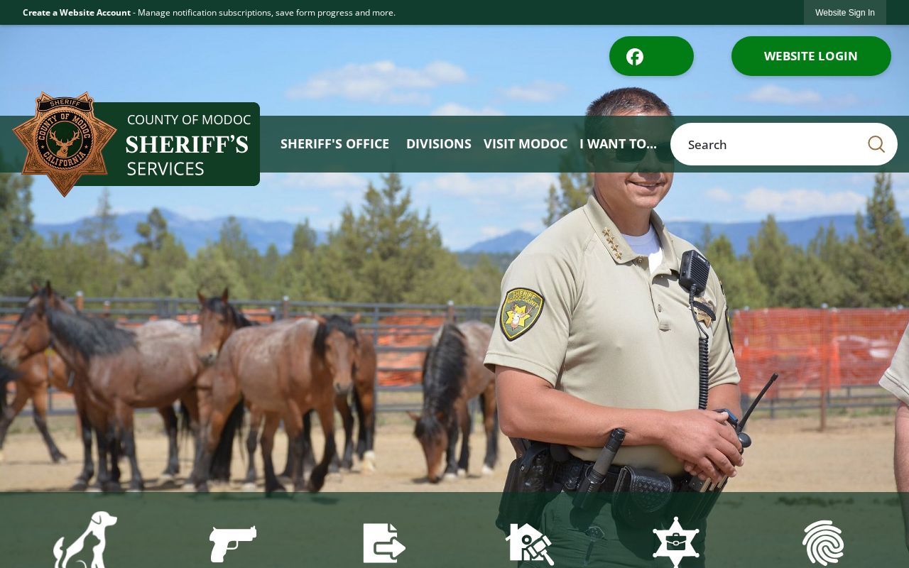 Modoc County Sheriff's Office wanted and warrant information starting page